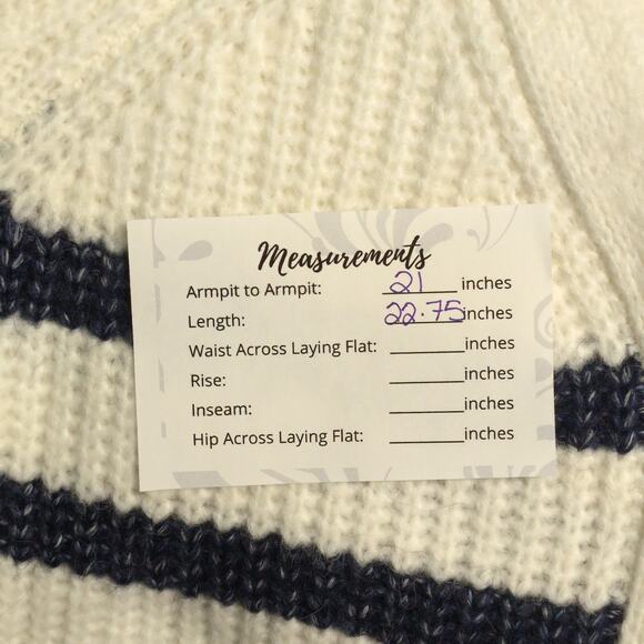 Marea Blue and White Striped V-Neck Cardigan Size S - Picture 9 of 9